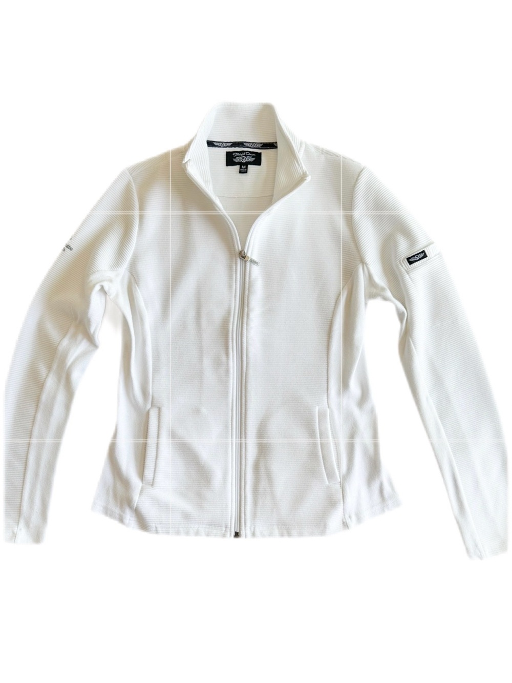 Straight Down Swing Jacket Women’s M White Golf Full Zip Black Butte Ranch